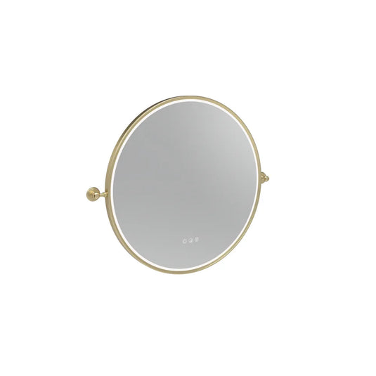 Tavistock Alderbury Circular 600 Illuminated Mirror with Wall Brackets Brushed Brass | ALM60CBRF4 - Envy Bathrooms Ltd