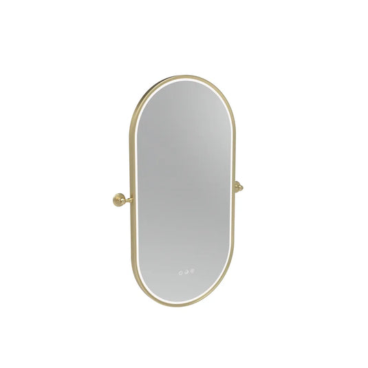 Tavistock Alderbury Pill 400 Illuminated Mirror Brushed Brass | ALM40PBRF4 - Envy Bathrooms Ltd