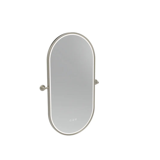 Tavistock Alderbury Pill 400 Illuminated Mirror Brushed Nickel | ALM40PBNF4 - Envy Bathrooms Ltd