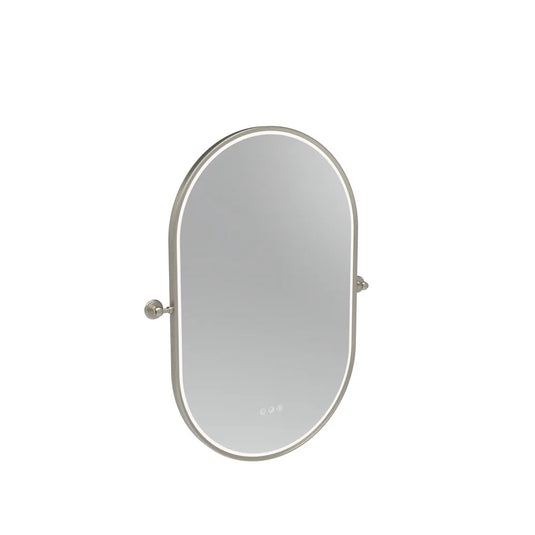 Tavistock Alderbury Pill 500 Illuminated Mirror Brushed Nickel | ALM50PBNF4 - Envy Bathrooms Ltd