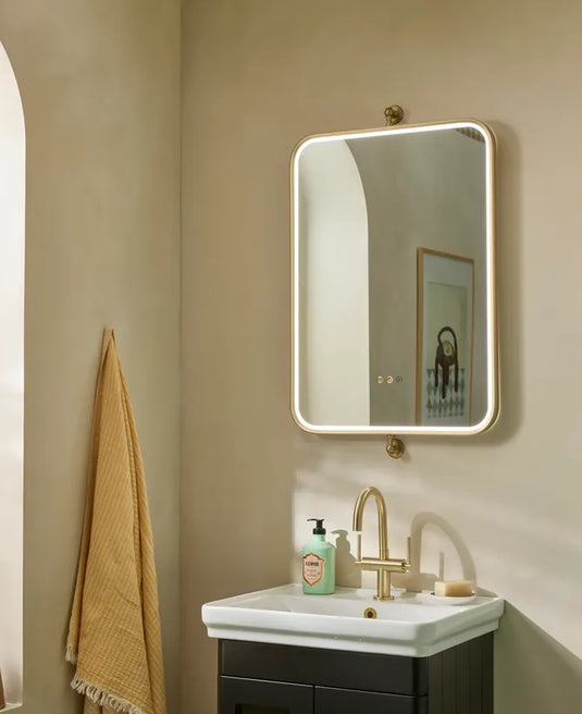 Tavistock Alderbury Pill 500 Illuminated Mirror Brushed Nickel | ALM50PBNF4 - Envy Bathrooms Ltd
