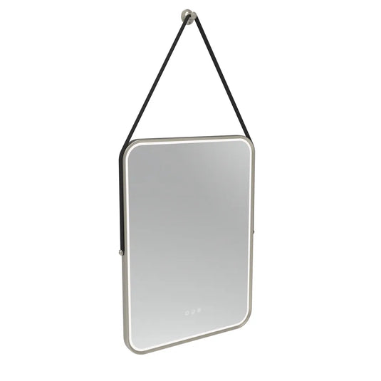 Tavistock Alderbury Rectangular 500 Mirror Black Strap Brushed Nickel | ALM050BNF3 - Envy Bathrooms Ltd