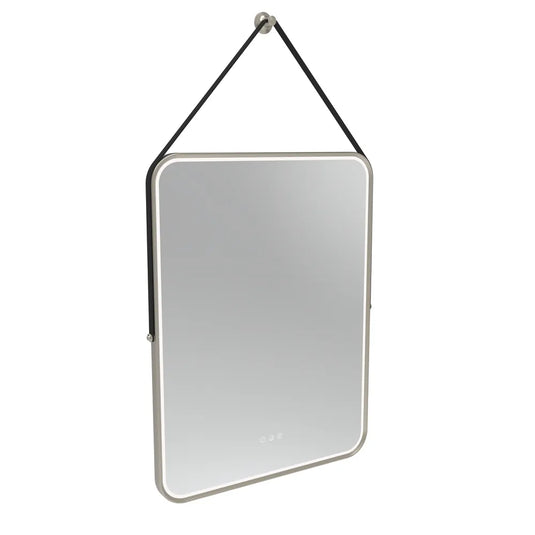 Tavistock Alderbury Rectangular 600 Mirror with Black Strap | ALM060BNF3 - Envy Bathrooms Ltd