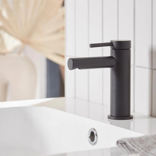 Tavistock Anthem Basin Mono Mixer Tap with Click Waste - Matt Black - TAN1103 - Envy Bathrooms Ltd