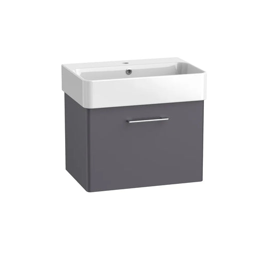 Tavistock Arlo 600 Wall Mounted 1 Drawer Unit Matt Storm Grey | AR6W1-SG - Envy Bathrooms Ltd