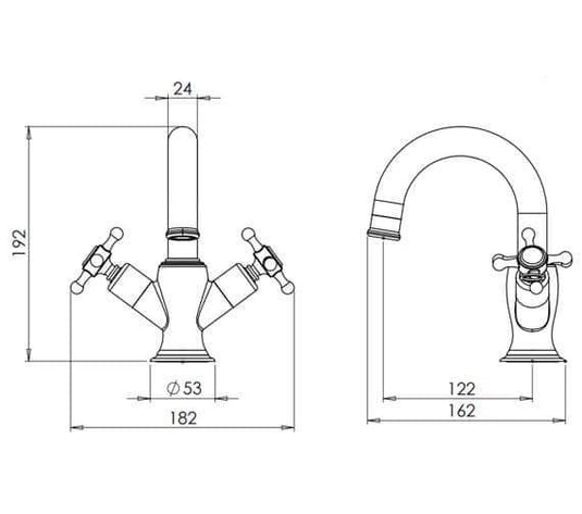 Tavistock Ashmore Basin Mixer Tap - Chrome/White - TAM11 - Envy Bathrooms Ltd