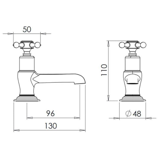 Tavistock Ashmore Basin Taps - Chrome/White - Envy Bathrooms Ltd