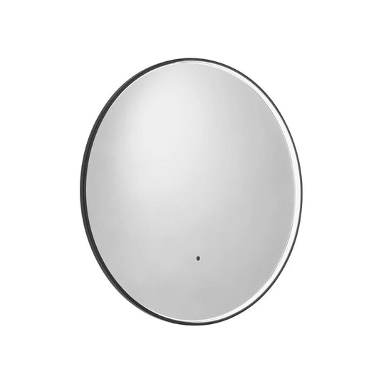 Tavistock Aurora Black Framed Round Illuminated Mirror 600mm - Envy Bathrooms Ltd