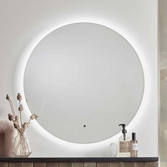 Tavistock Aurora Black Framed Round Illuminated Mirror 600mm - Envy Bathrooms Ltd