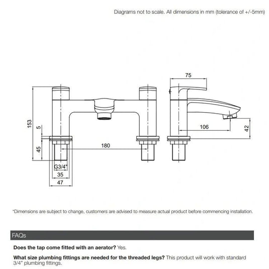 Tavistock Avid Bath Filler Tap - Chrome - Envy Bathrooms Ltd
