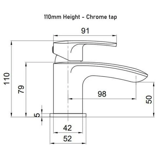 Tavistock Avid Mini Basin Mixer Tap with Click Waste - Chrome - TAV61