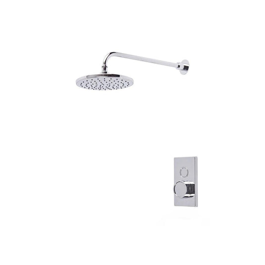 Tavistock Axiom Single Function Push Button Concealed Valve with Overhead Shower Chrome - Envy Bathrooms Ltd