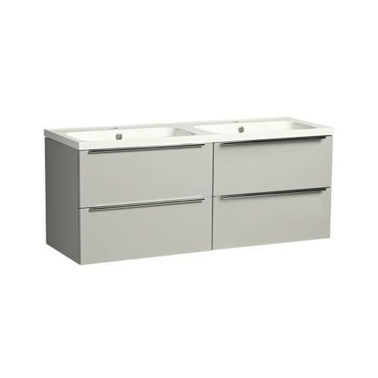 Tavistock Cadence 1200mm Wall Hung Vanity Unit - Gloss Light Grey - CA600W.Gx2 - Envy Bathrooms Ltd