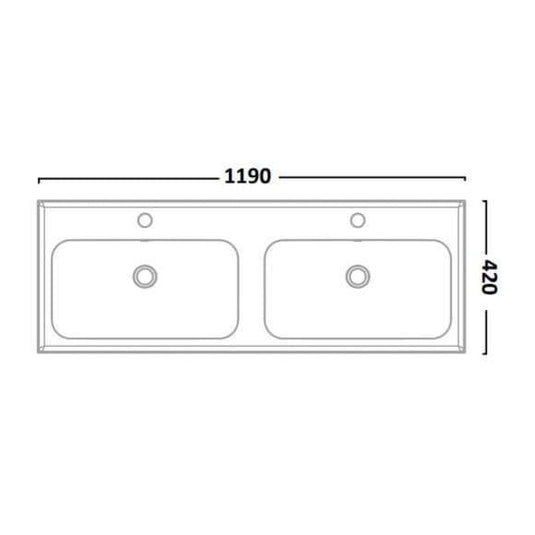 Tavistock Cadence 1200mm Wall Hung Vanity Unit - Gloss White - CA600W.Wx2 - Envy Bathrooms Ltd