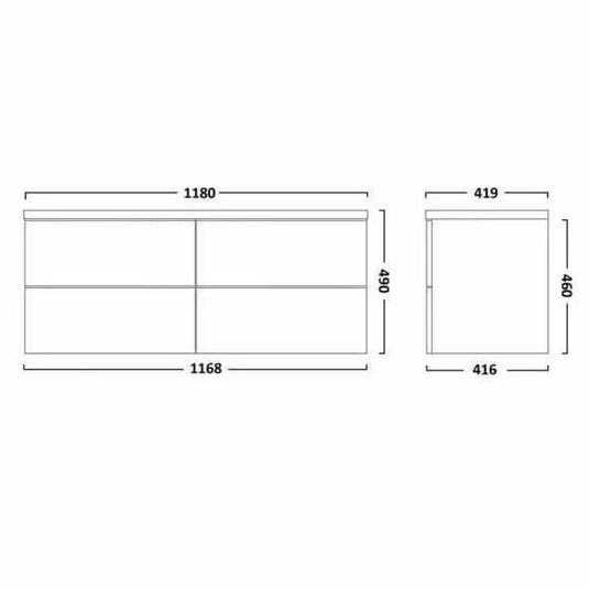 Tavistock Cadence 1200mm Wall Hung Vanity Unit - Gloss White - CA600W.Wx2 - Envy Bathrooms Ltd