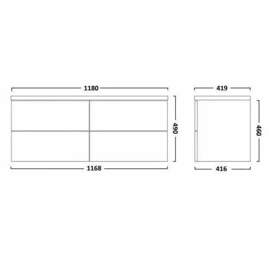 Tavistock Cadence 1200mm Wall Hung Vanity Unit - Tundra Wood - CA600W.TWx2 - Envy Bathrooms Ltd