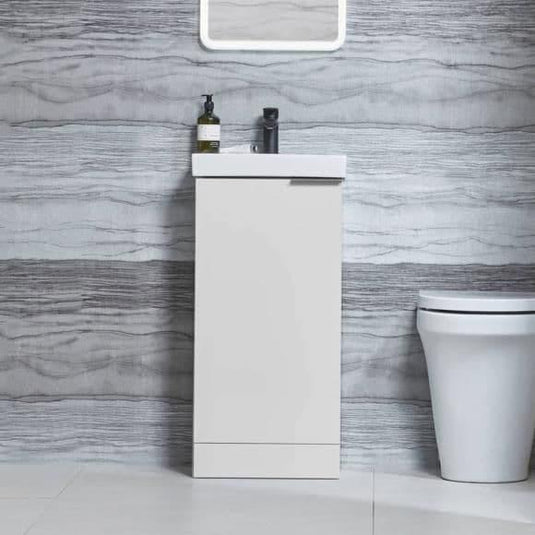 Tavistock Cadence 400mm Floorstanding Cloakroom Vanity Unit - Gloss Light Grey - CA400F.G - Envy Bathrooms Ltd