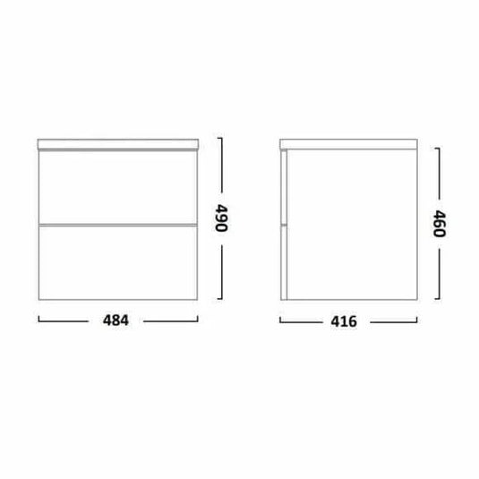 Tavistock Cadence 500mm Wall Hung Vanity Unit - Gloss Light Grey - CA500W.G - Envy Bathrooms Ltd