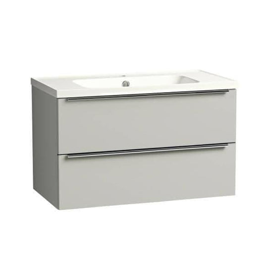 Tavistock Cadence 800mm Wall Hung Vanity Unit & Ceramic Basin - Gloss Light Grey - Envy Bathrooms Ltd