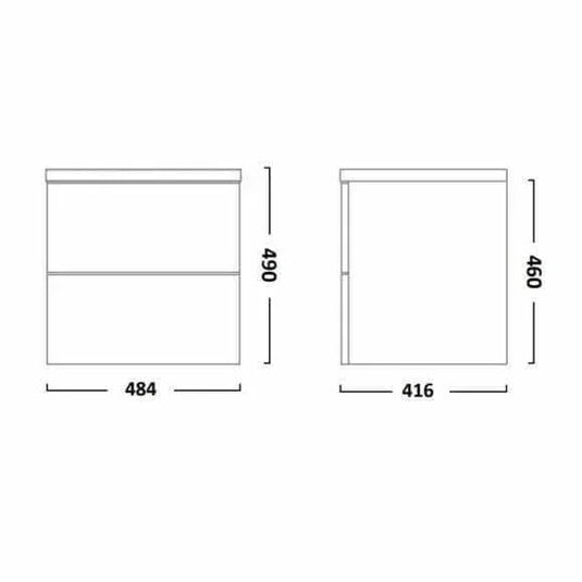 Tavistock Cadence Fluted 500 Wall Mounted Unit - Storm Grey - CAFL500W.SG - Envy Bathrooms Ltd