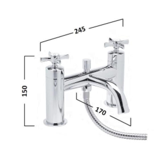 Tavistock Cheltenham Bath Shower Mixer Tap with Hose & Handset - Chrome - TCM42 - Envy Bathrooms Ltd