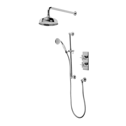 Tavistock Cheltenham Dual Function Concealed Valve with Overhead Shower & Riser Chrome - Envy Bathrooms Ltd