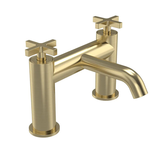 Tavistock Cohort Cross Bath Filler Brushed Brass TCC3204 - Envy Bathrooms Ltd