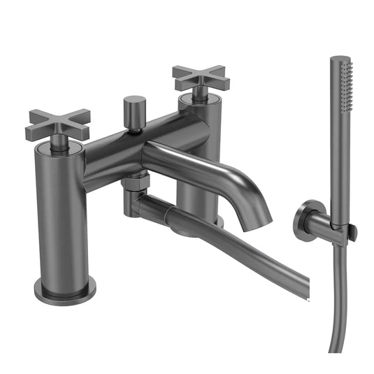 Tavistock Cohort Cross Bath Shower Mixer Gunmetal | TCC4205 - Envy Bathrooms Ltd