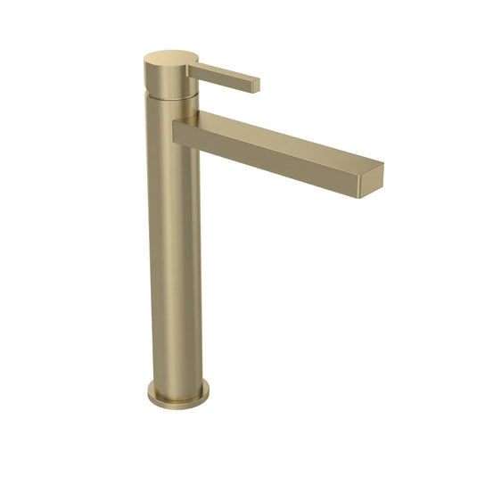Tavistock Cohort Cross Tall Basin Mixer with Click Waste Brushed Brass | TCC5004 - Envy Bathrooms Ltd
