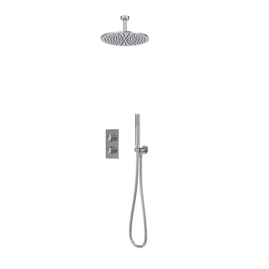 Tavistock Cohort Dual Function Shower System with Handset and Ceiling Head Chrome | SCT1619 - Envy Bathrooms Ltd