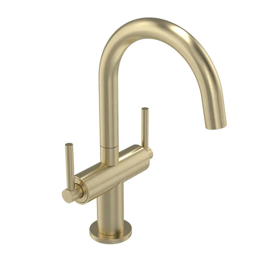 Tavistock Cohort Lever 2 Tap Hole Basin Mixer With Click Waste Brushed Brass | TCL1104 - Envy Bathrooms Ltd