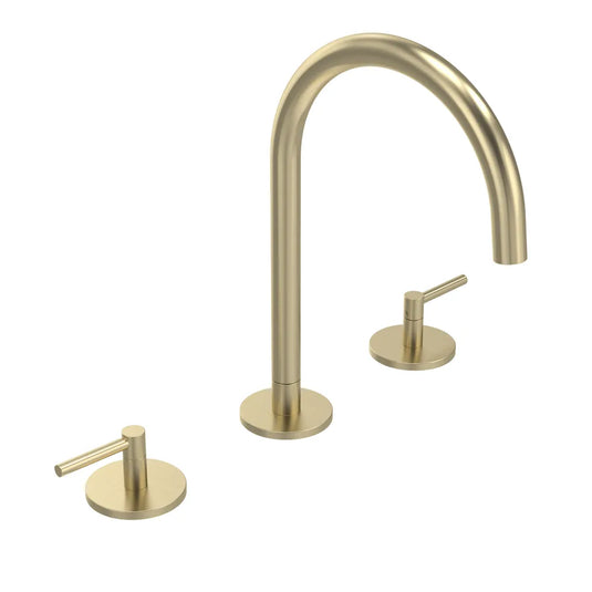Tavistock Cohort Lever 3 Tap Hole Basin Mixer Brushed Brass | TCL7904 - Envy Bathrooms Ltd