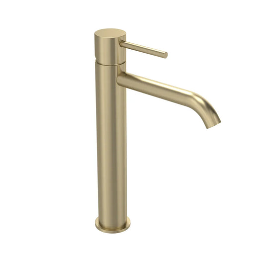 Tavistock Cohort Lever Tall Basin Mixer Click Waste Brushed Brass | TCL5004 - Envy Bathrooms Ltd