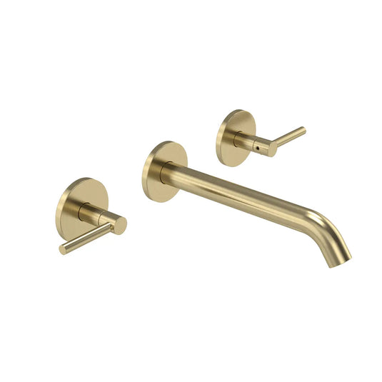 Tavistock Cohort Lever Wall Mounted Basin Mixer Brushed Brass | TCL1904 - Envy Bathrooms Ltd