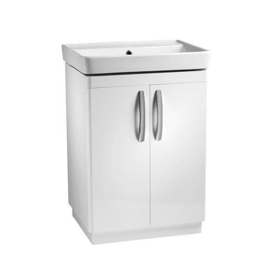 Tavistock Compass 600mm Floorstanding 2 Door Vanity Unit - Gloss White - CM600FW - Envy Bathrooms Ltd