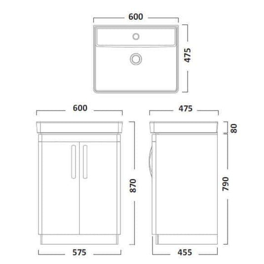 Tavistock Compass 600mm Floorstanding 2 Door Vanity Unit - Oxford Blue - CM600FOB - Envy Bathrooms Ltd