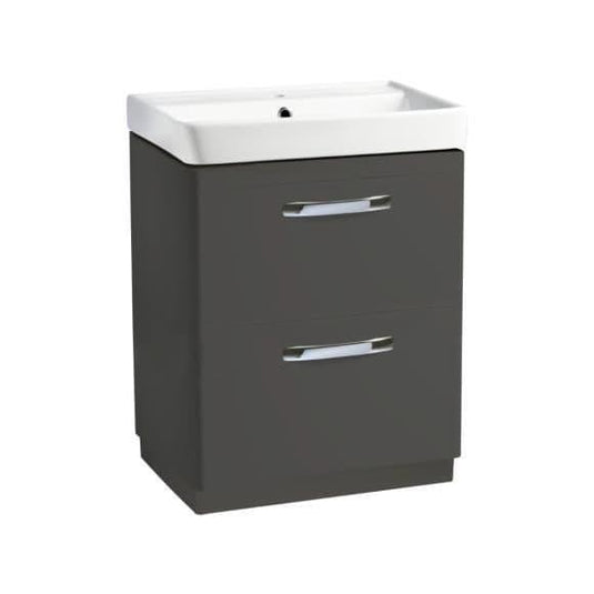 Tavistock Compass 600mm Floorstanding Double Drawer Vanity Unit - Gloss Clay - CM600FDC - Envy Bathrooms Ltd