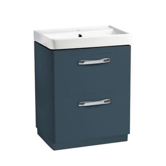 Tavistock Compass 600mm Floorstanding Double Drawer Vanity Unit - Oxford Blue - CM600FDOB - Envy Bathrooms Ltd