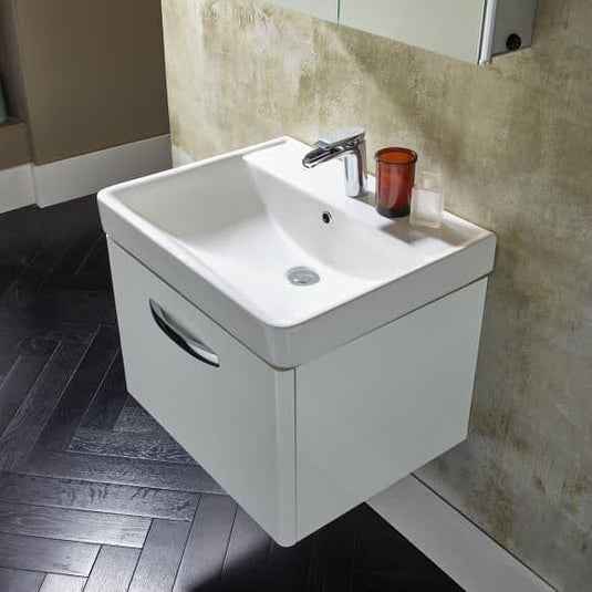 Tavistock Compass 600mm Wall Hung Single Draw Vanity Unit - Gloss White - CM600WW - Envy Bathrooms Ltd