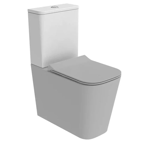 Modern close-coupled toilet with soft-closing seat and dual flush cistern