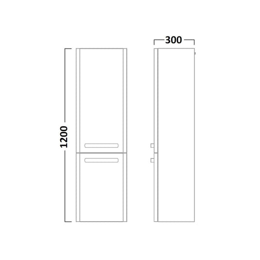 Tavistock Compass Column Unit Gloss Clay 350mm - Envy Bathrooms Ltd