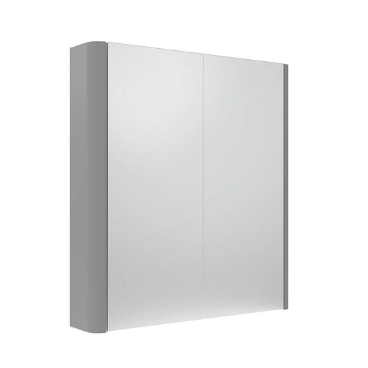 Tavistock Compass Double Door Mirrored Bathroom Cabinet Gloss Light Grey 600mm - Envy Bathrooms Ltd