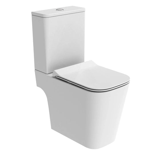 Tavistock Compass Square Rimless Close Coupled Pan Open Back - White - P1050S - Envy Bathrooms Ltd