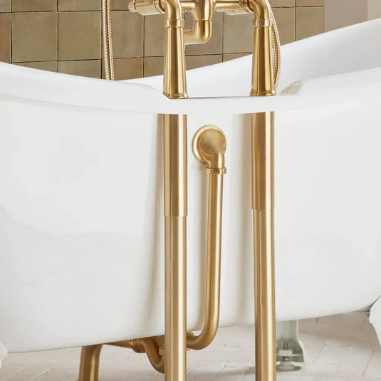 Tavistock Exposed Overflow with Plug & Chain Waste - Brass - DC17023 - Envy Bathrooms Ltd