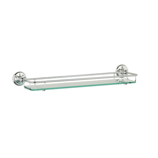Tavistock Glass Shelf (Clear) Chrome | WMTR12 - Envy Bathrooms Ltd