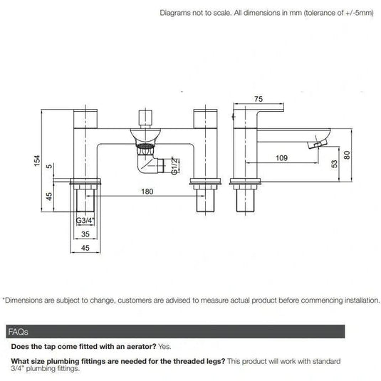 Tavistock Haze Bath Shower Mixer Tap with Handset - Chrome - THZ42 - Envy Bathrooms Ltd