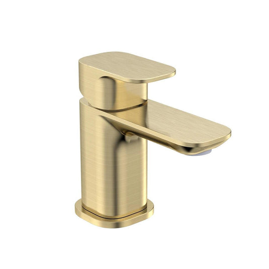 Tavistock Haze Mini Basin Mono Mixer Tap with Click Waste - Brushed Brass - THZ6104 - Envy Bathrooms Ltd