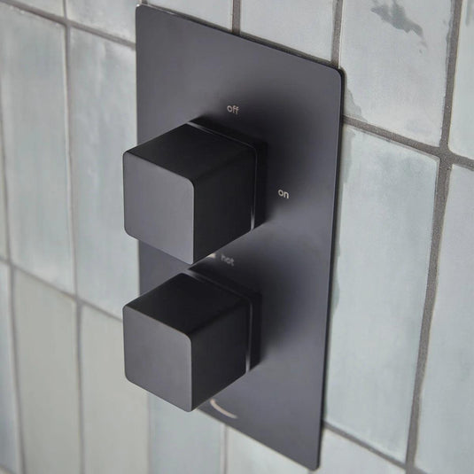 Tavistock Index Concealed Dual Function Shower System with Riser Kit & Overhead Shower - Matt Black - SND1611 - Envy Bathrooms Ltd