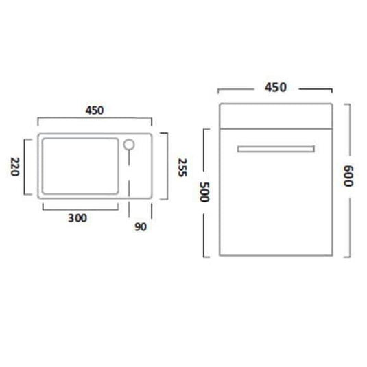 Tavistock Kobe 450mm Wall Hung Vanity Unit & Basin - Storm Grey - Envy Bathrooms Ltd