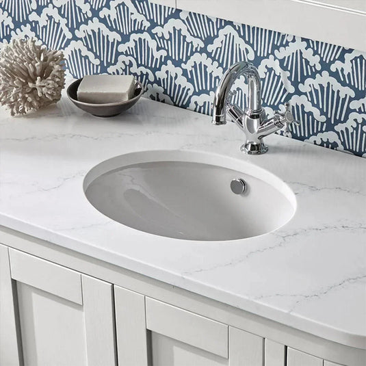 Tavistock Lansdown 1200mm Curved Undermounted Basin - White - LANCUSBAS - Envy Bathrooms Ltd